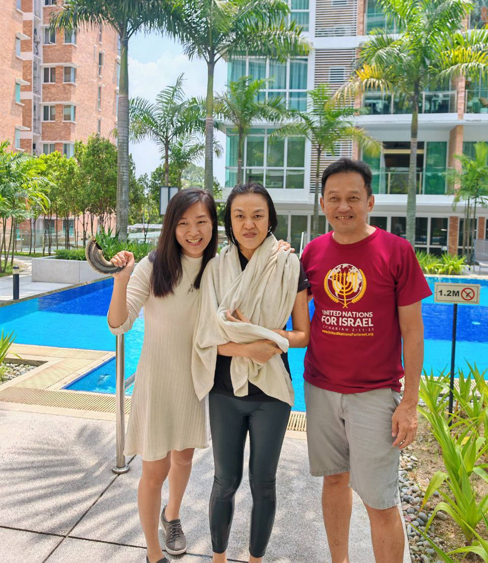 Asian people with shofar