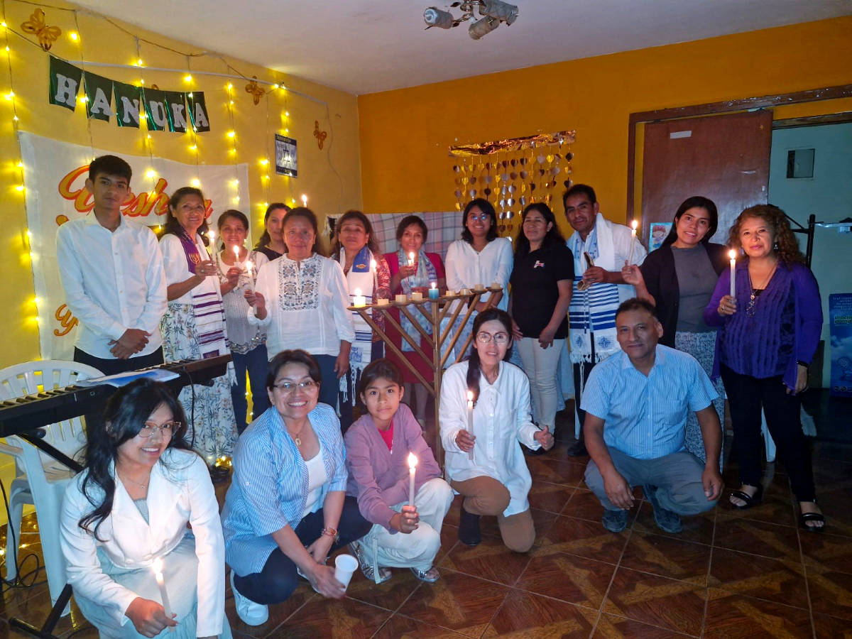 Group of people celebrating Hanukkah